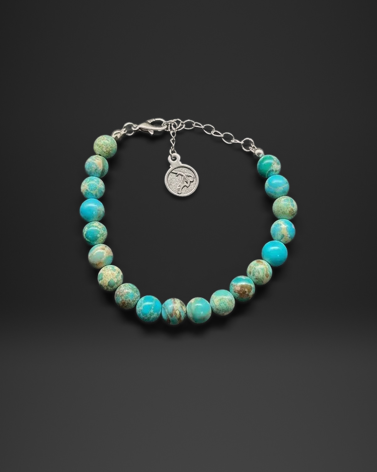 Turquoise Blue Stone Bead Bracelet