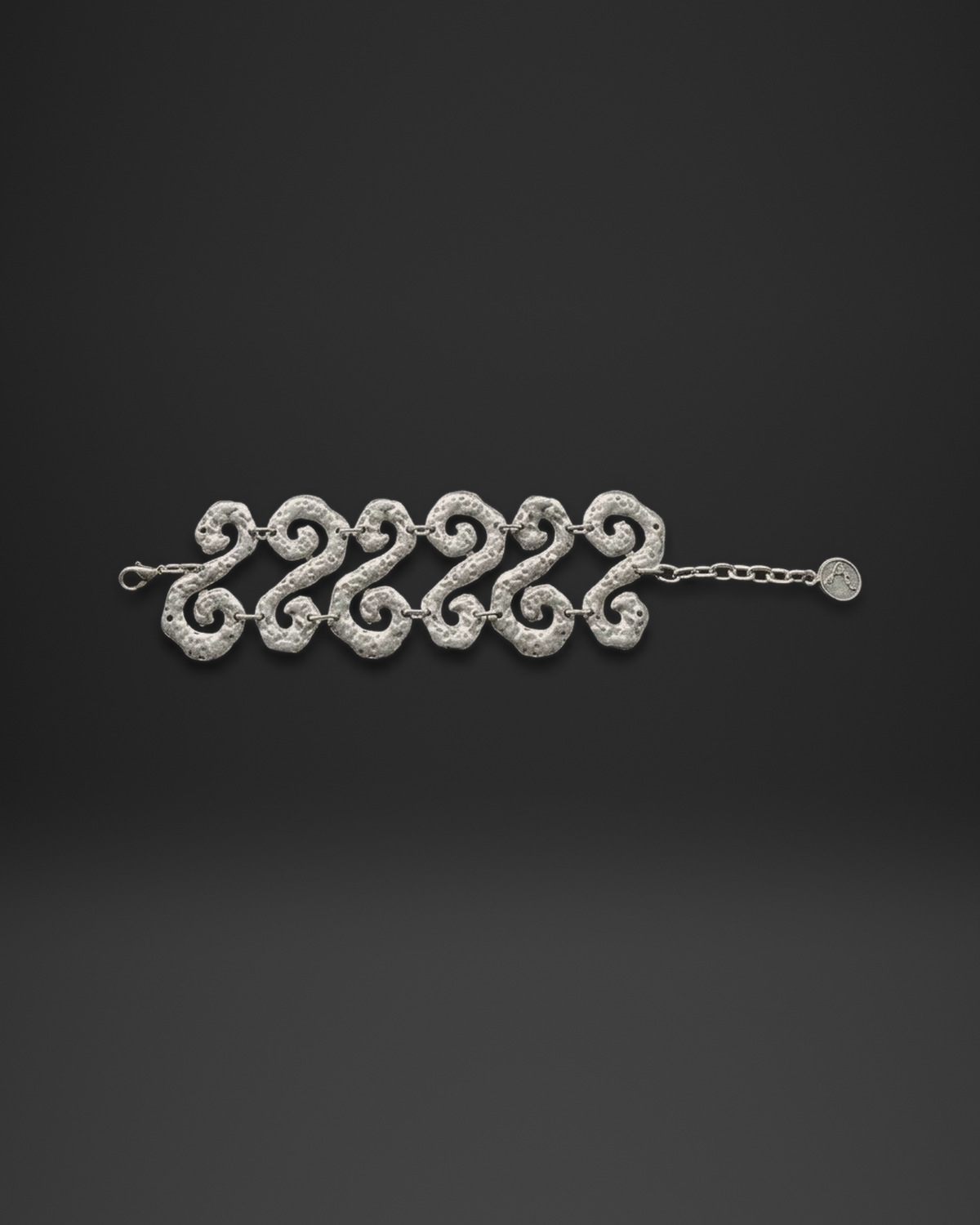 Hammered S Scroll Link Bracelet