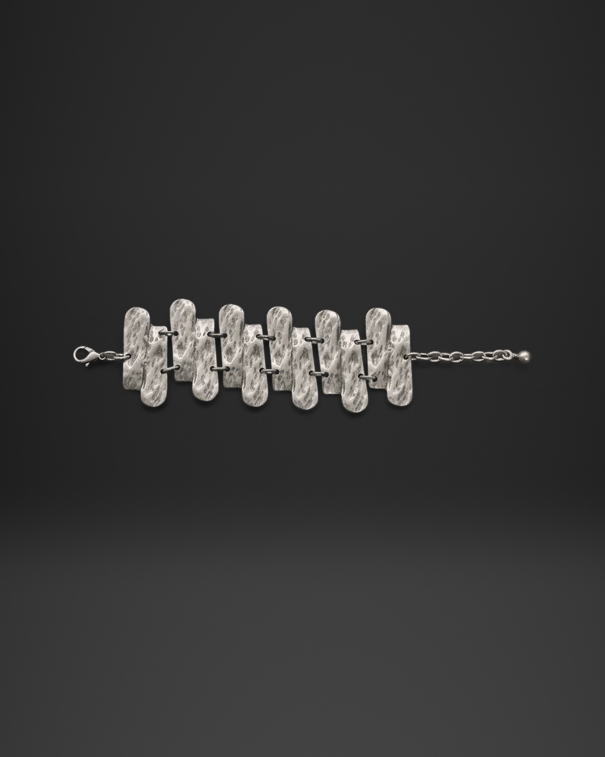 Staggered Hammered Bar Bracelet