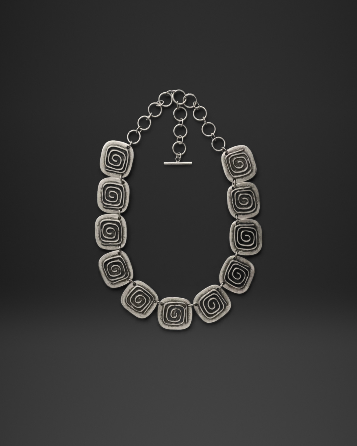 Square Spiral Tile Choker Necklace