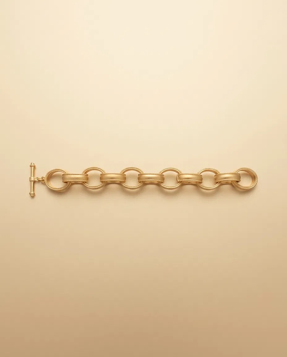 Gold Oval Link Toggle Bracelet