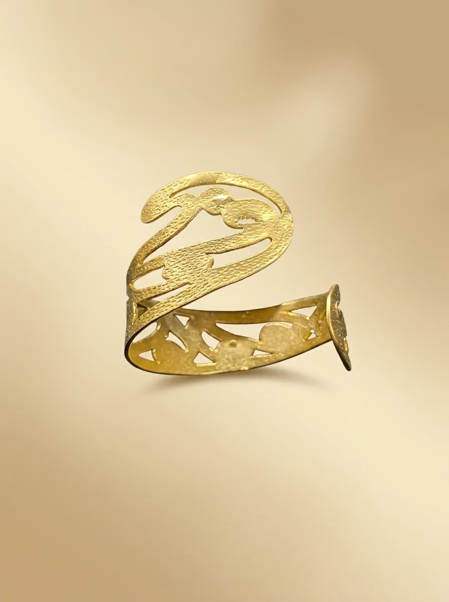 Abstract Swan Openwork Wrap Cuff Bracelet