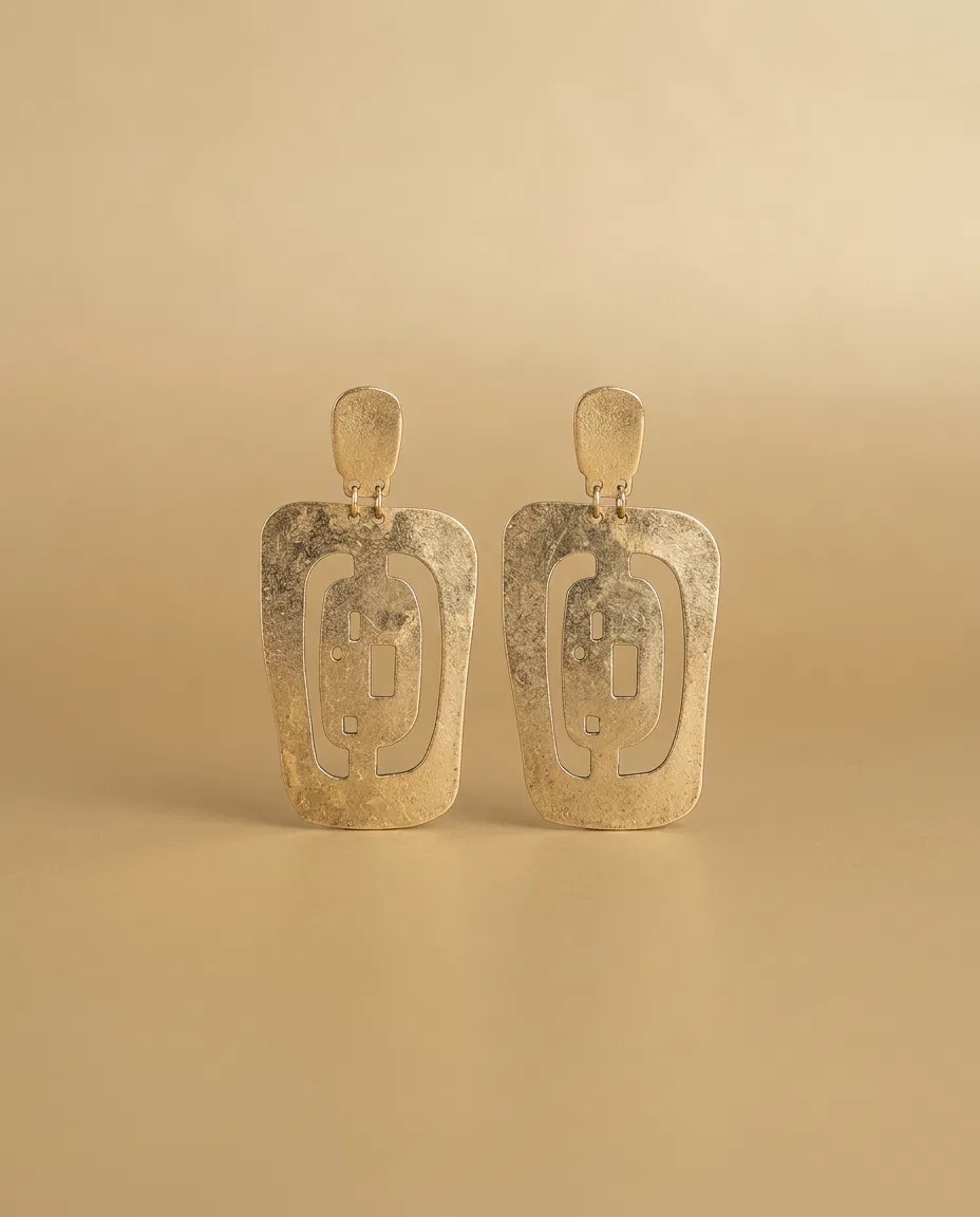 Totem Cut-Out Plate Earrings