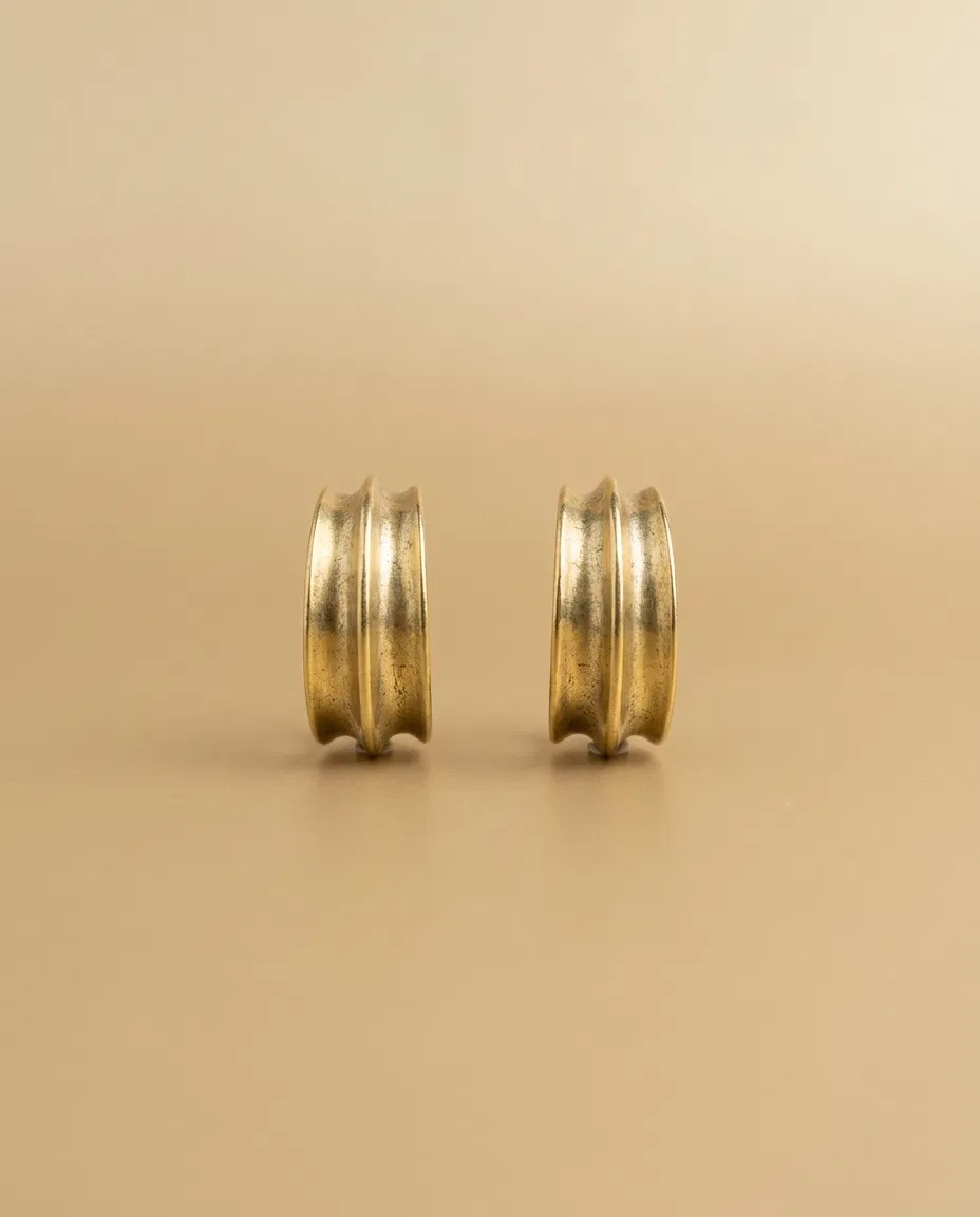 Ribbed Gold Cuff Hoop Earrings