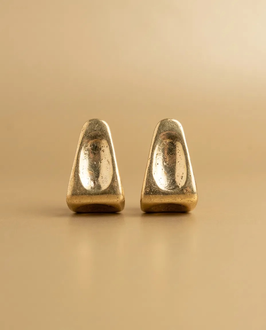 Polished Gold Chunky Huggie Earrings