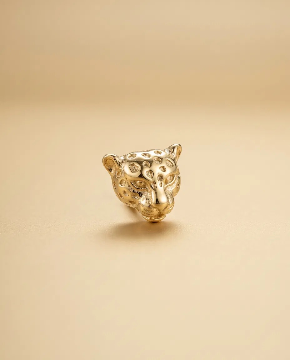 Gold Leopard Head Ring