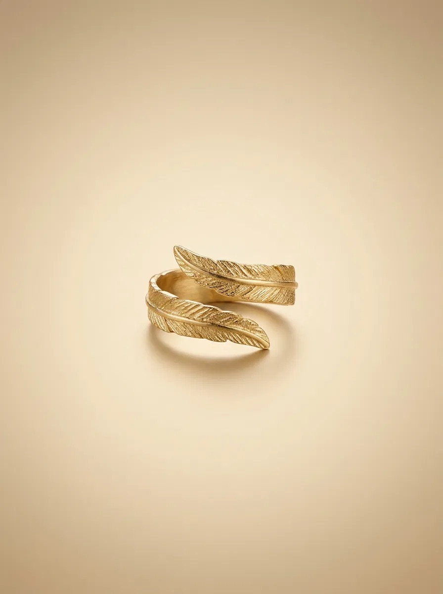 Gold Feather Wrap Ring
