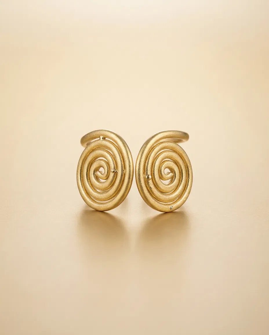 Brushed Double Gold Spiral Ring