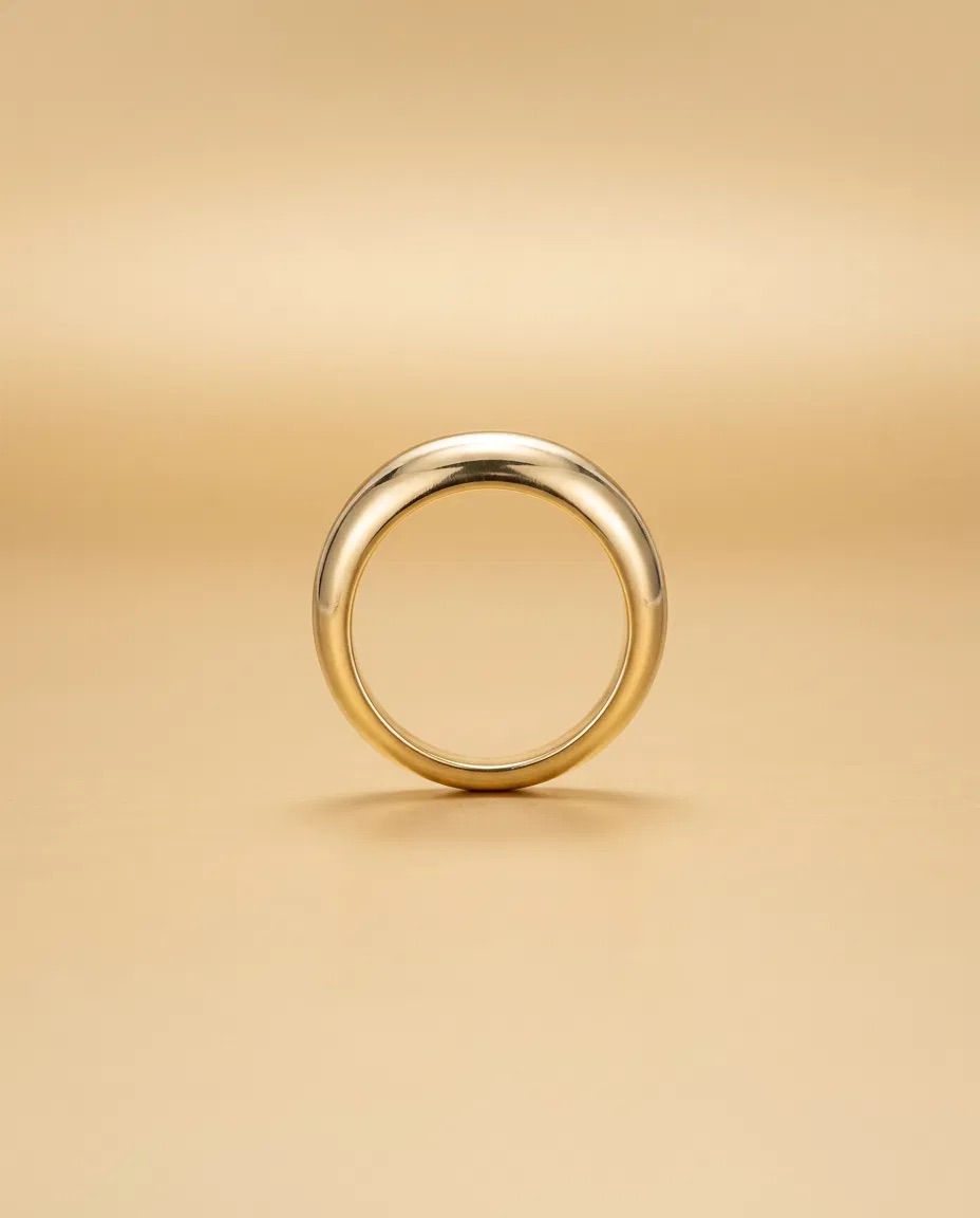 Polished Gold Dome Band Ring