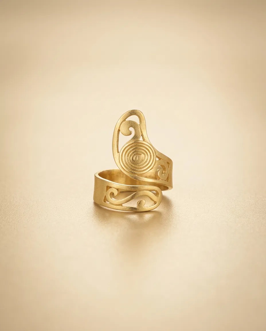 Spiral Scroll Openwork Wrap Ring