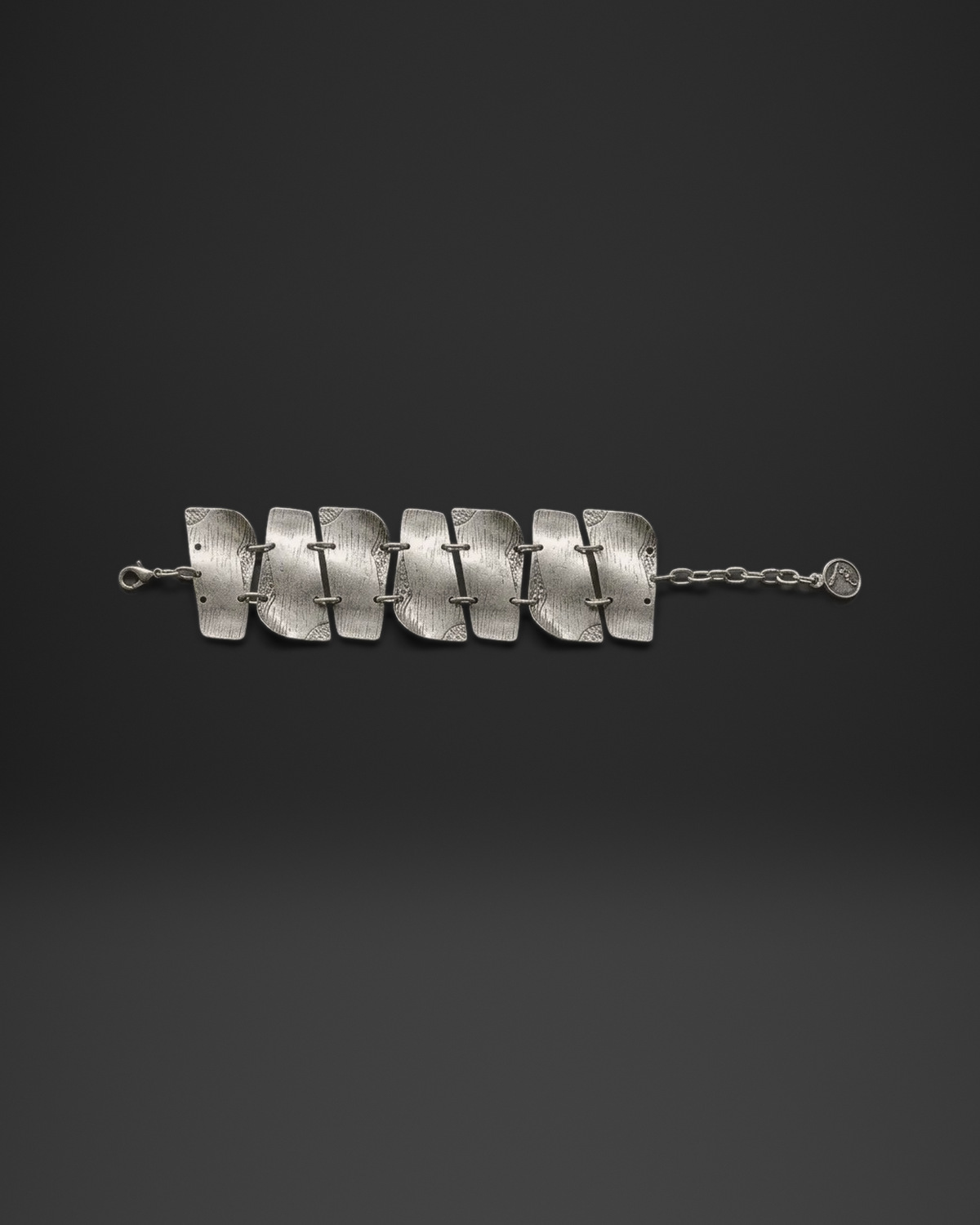 Wavy Textured Plate Link Bracelet