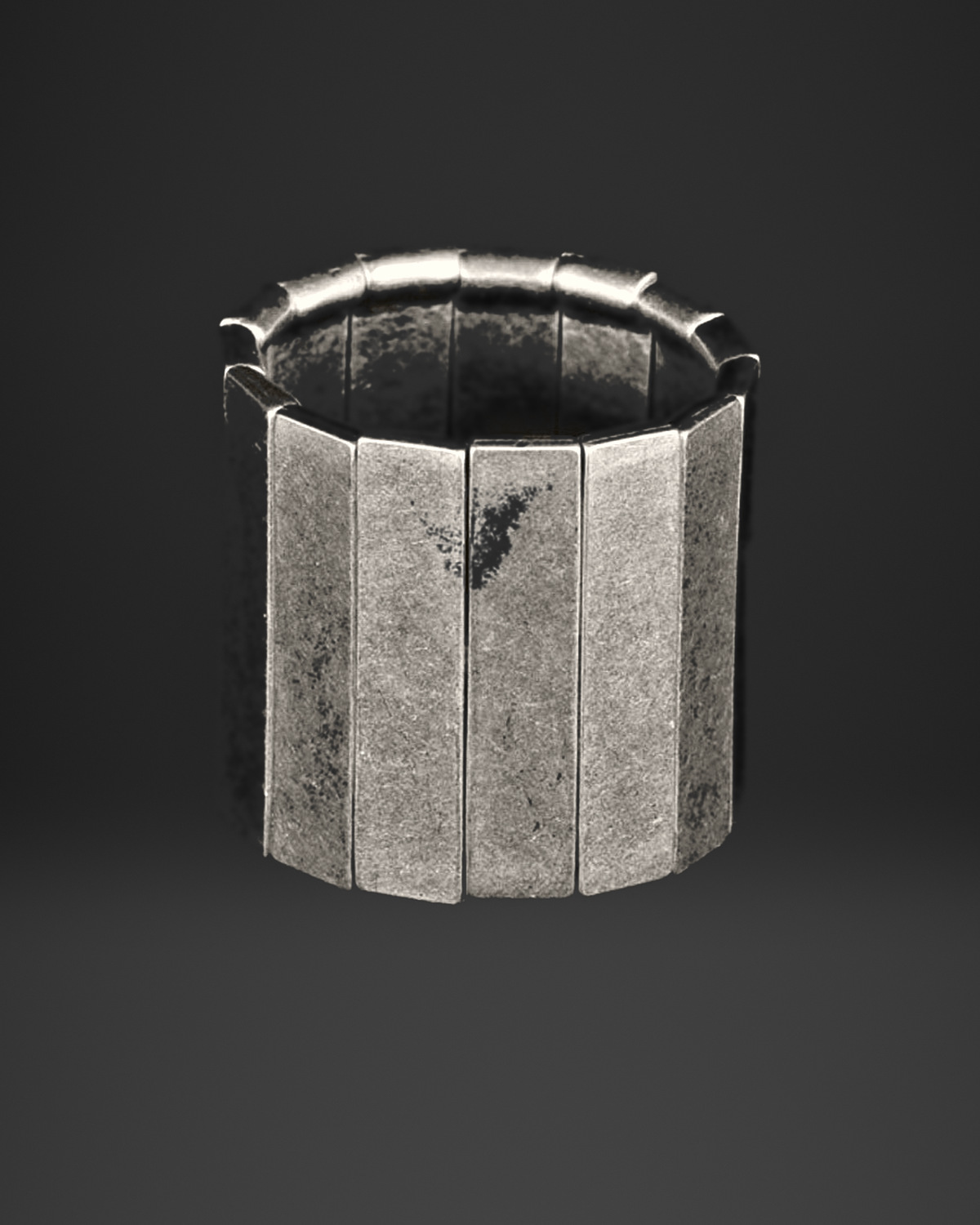Distressed Bar Panel Stretch Bracelet