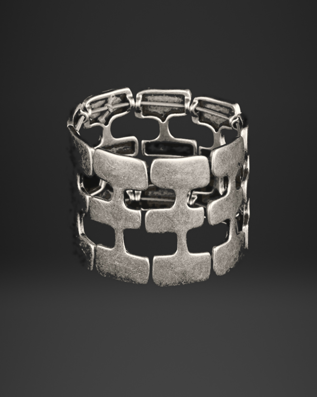 Openwork H-Link Grid Stretch Bracelet