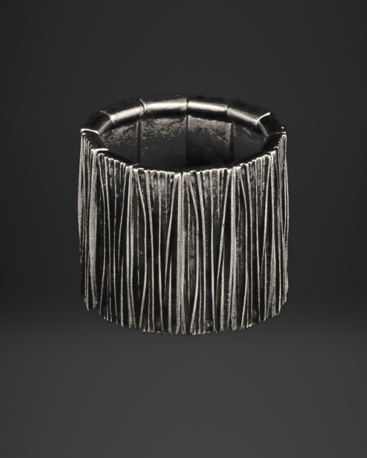 Wavy Line Panel Stretch Bracelet