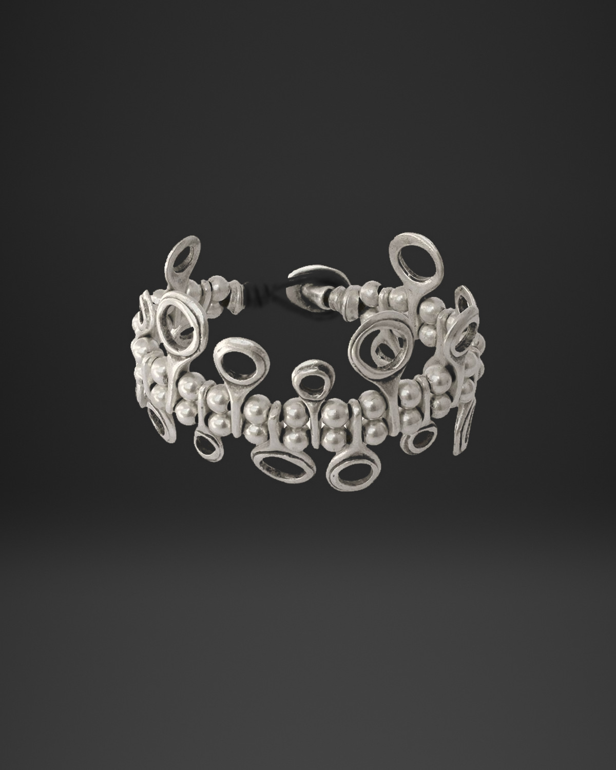 Open Oval Rings Statement Cuff Bracelet