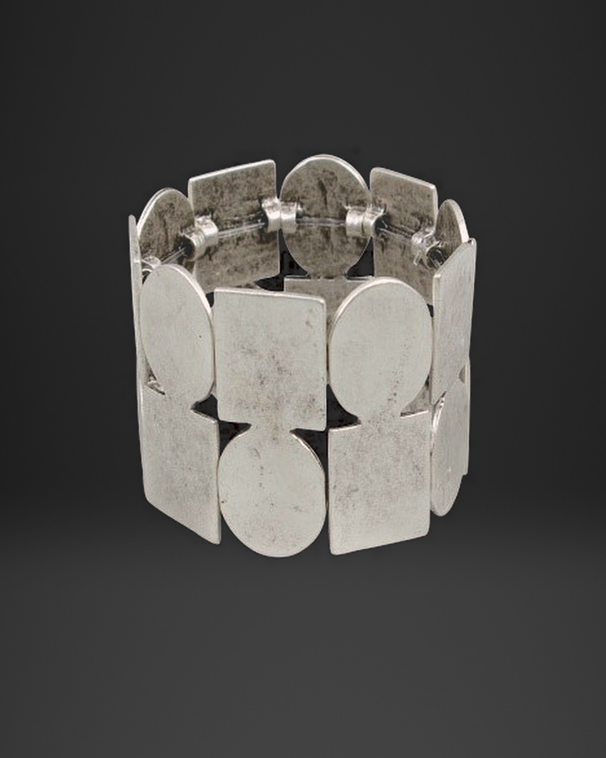 Circle and Square Mosaic Stretch Bracelet