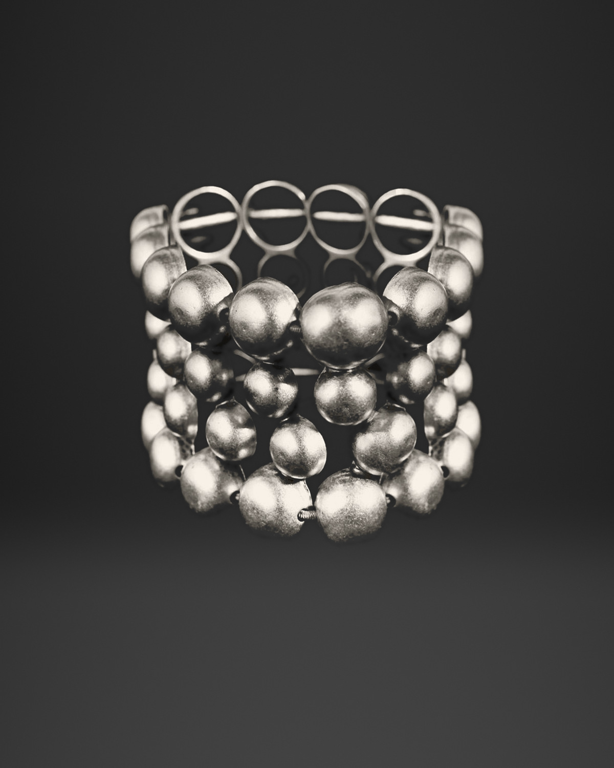 Ball Bead and Ring Stretch Bracelet