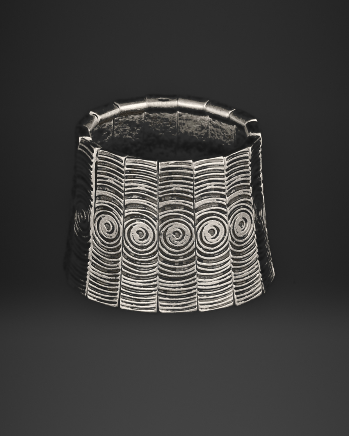 Spiral Line Engraved Stretch Bracelet