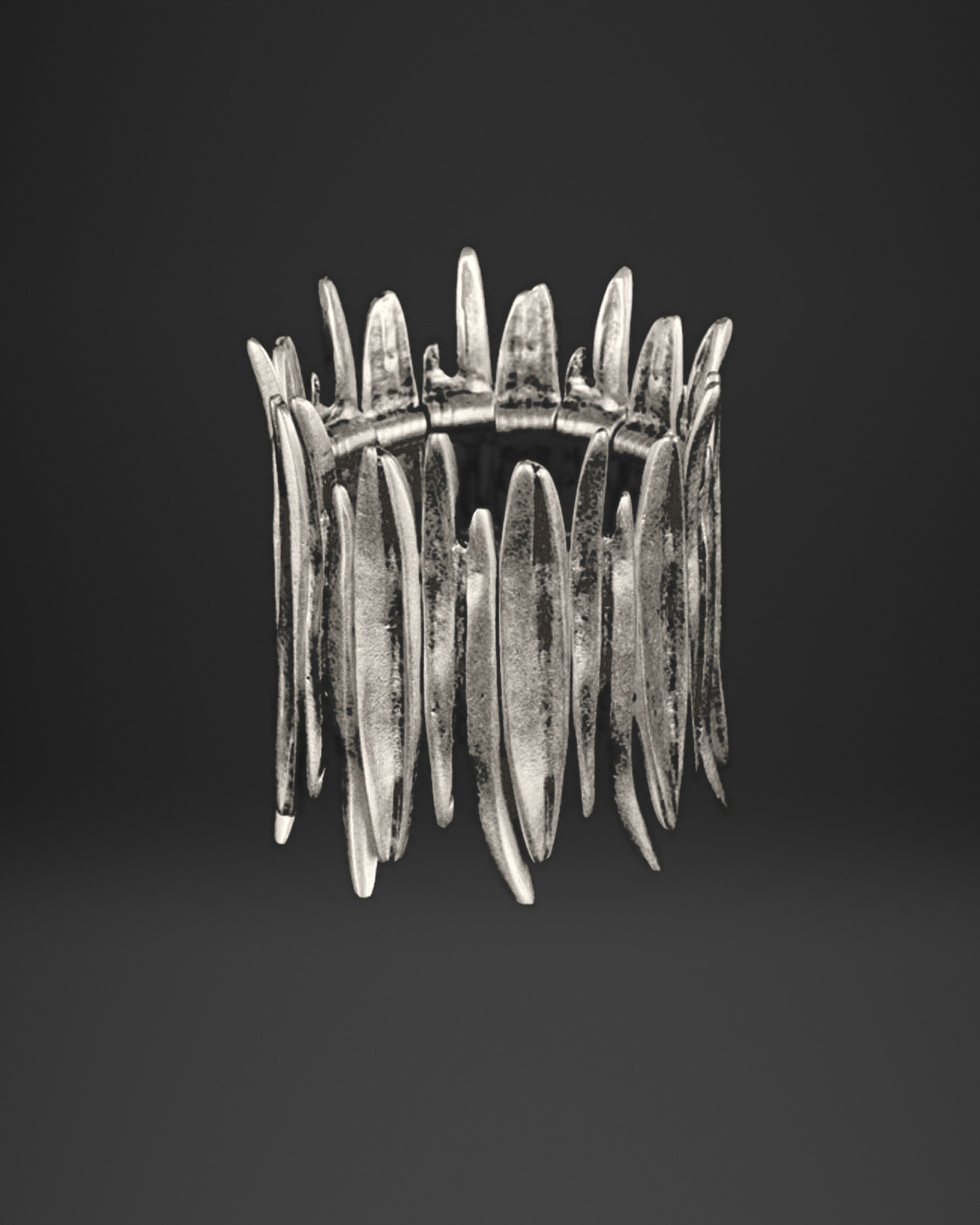 Spiky Leaf Blade Stretch Bracelet