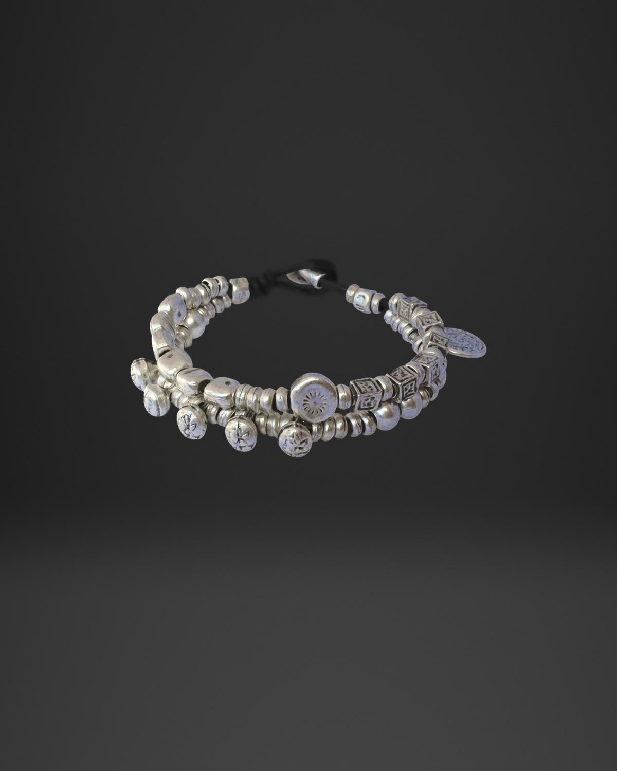 Ethnic Symbol Bead Double-Strand Leather Bracelet
