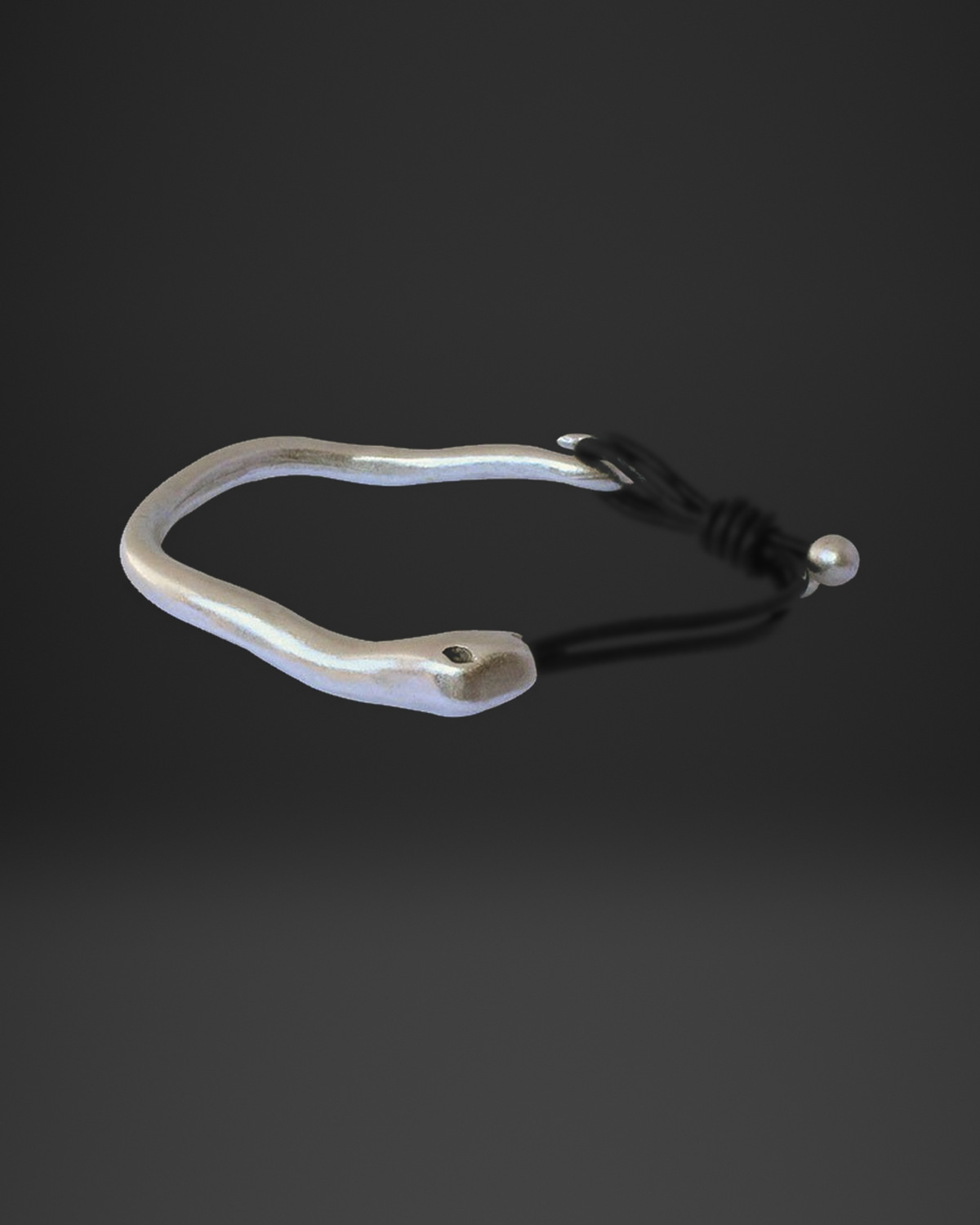 Serpent Half-Cuff Leather Bracelet