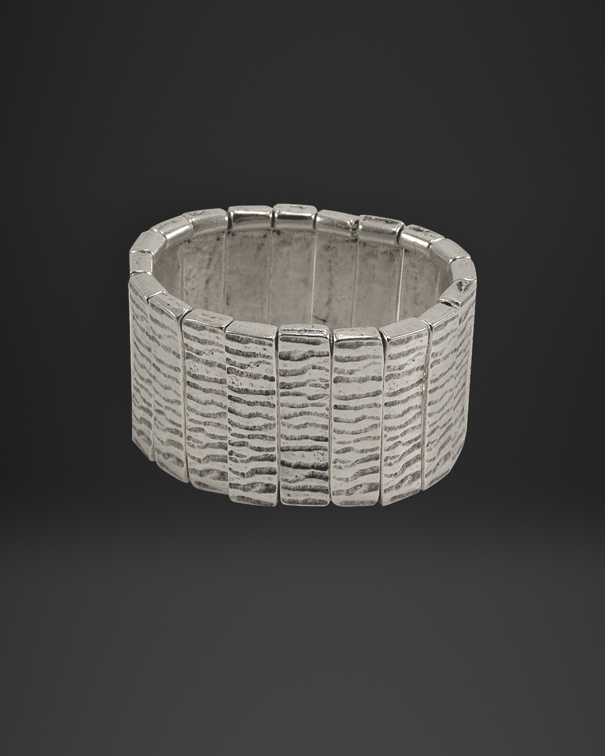 Wavy Stripe Panel Stretch Bracelet