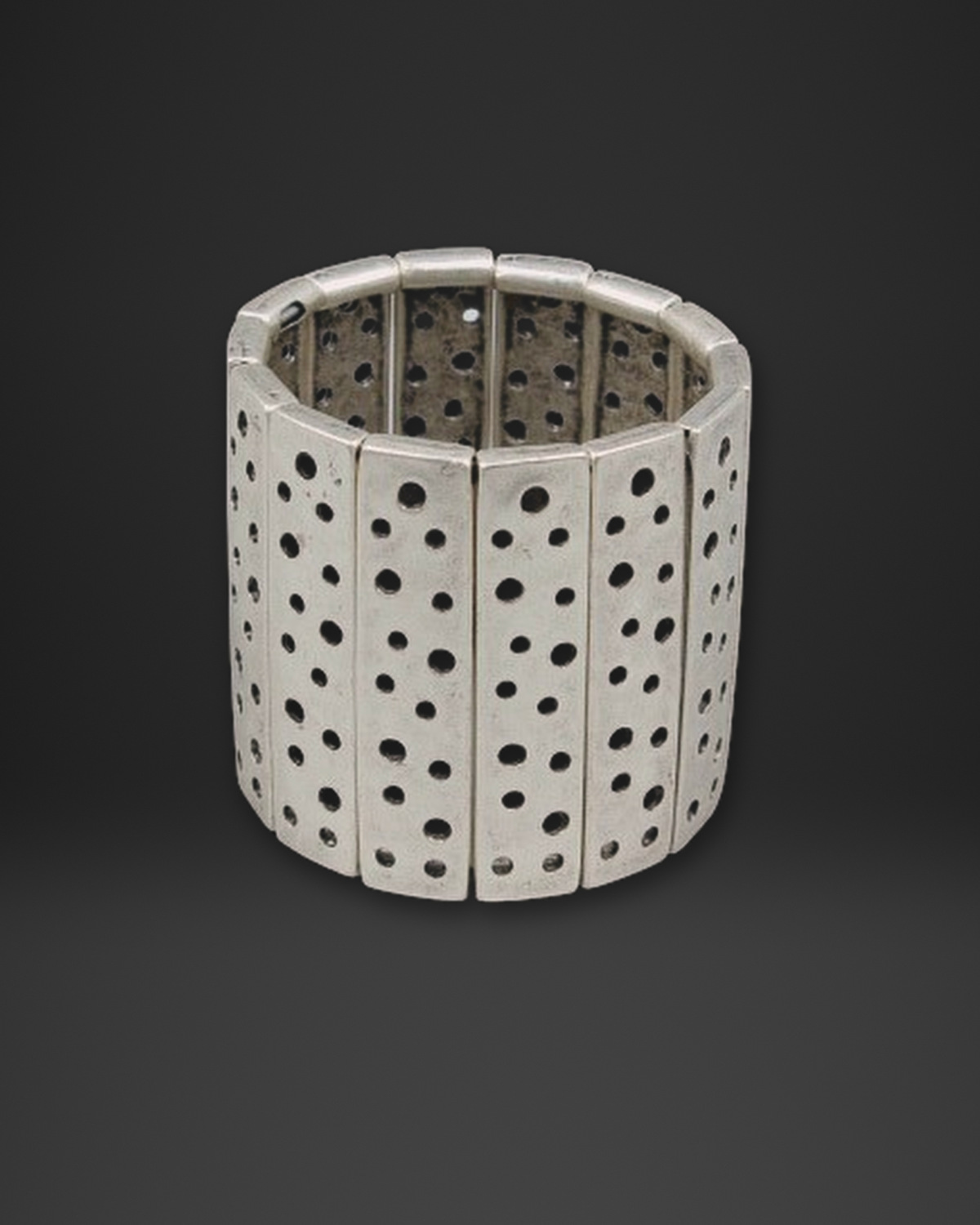 Perforated Dot Panel Stretch Bracelet