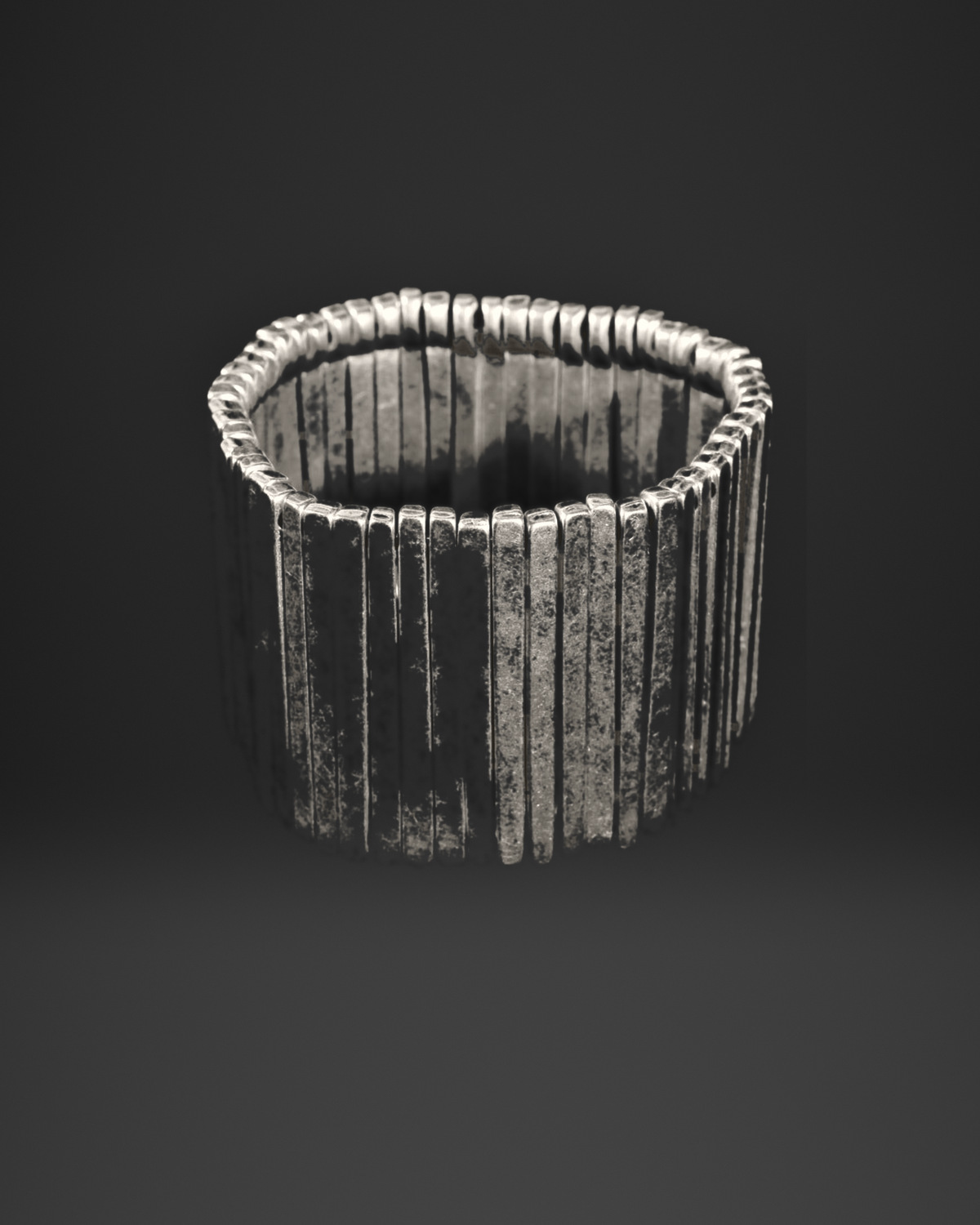 Slim Distressed Bar Stretch Bracelet