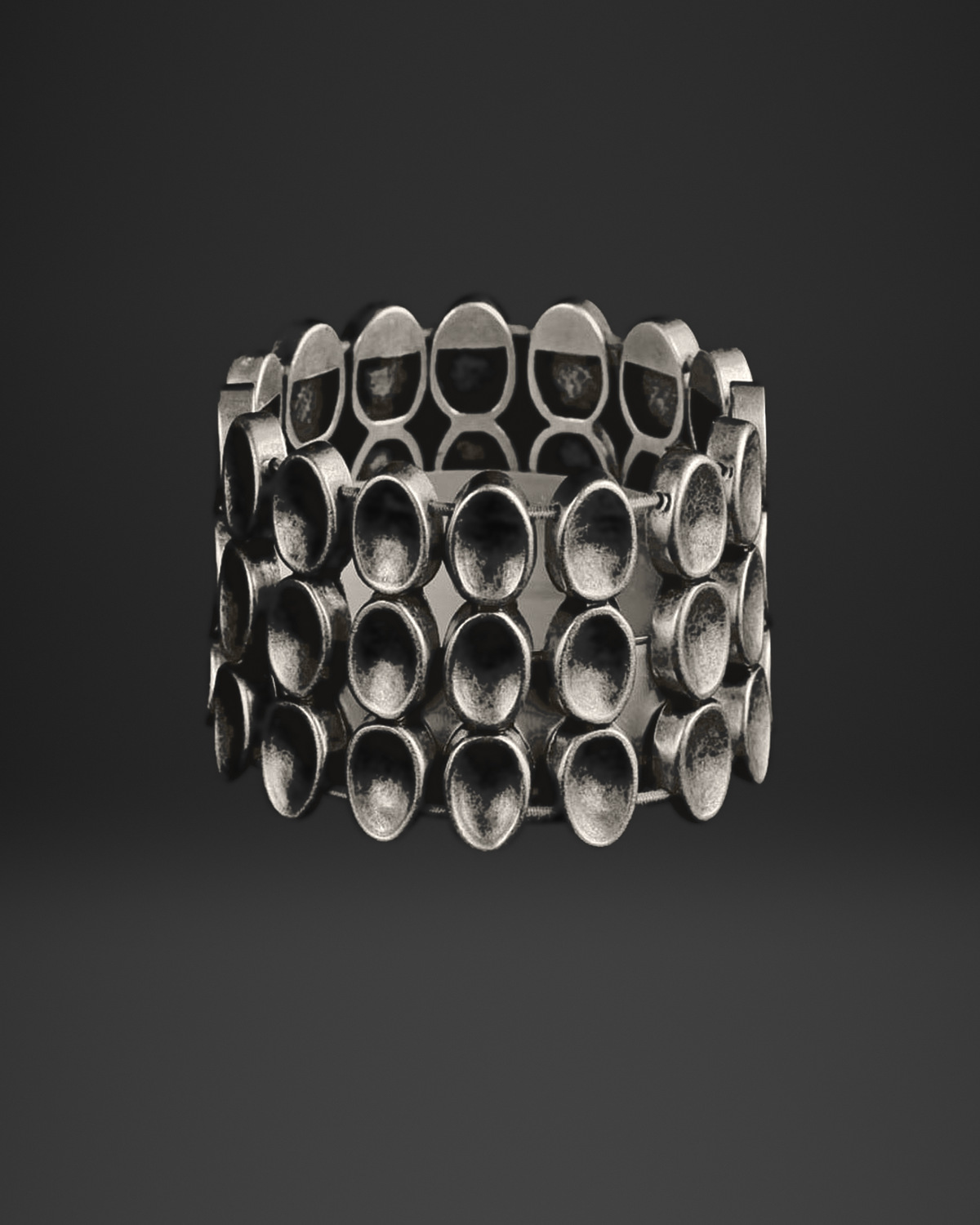 Cupped Oval Sequin Stretch Bracelet