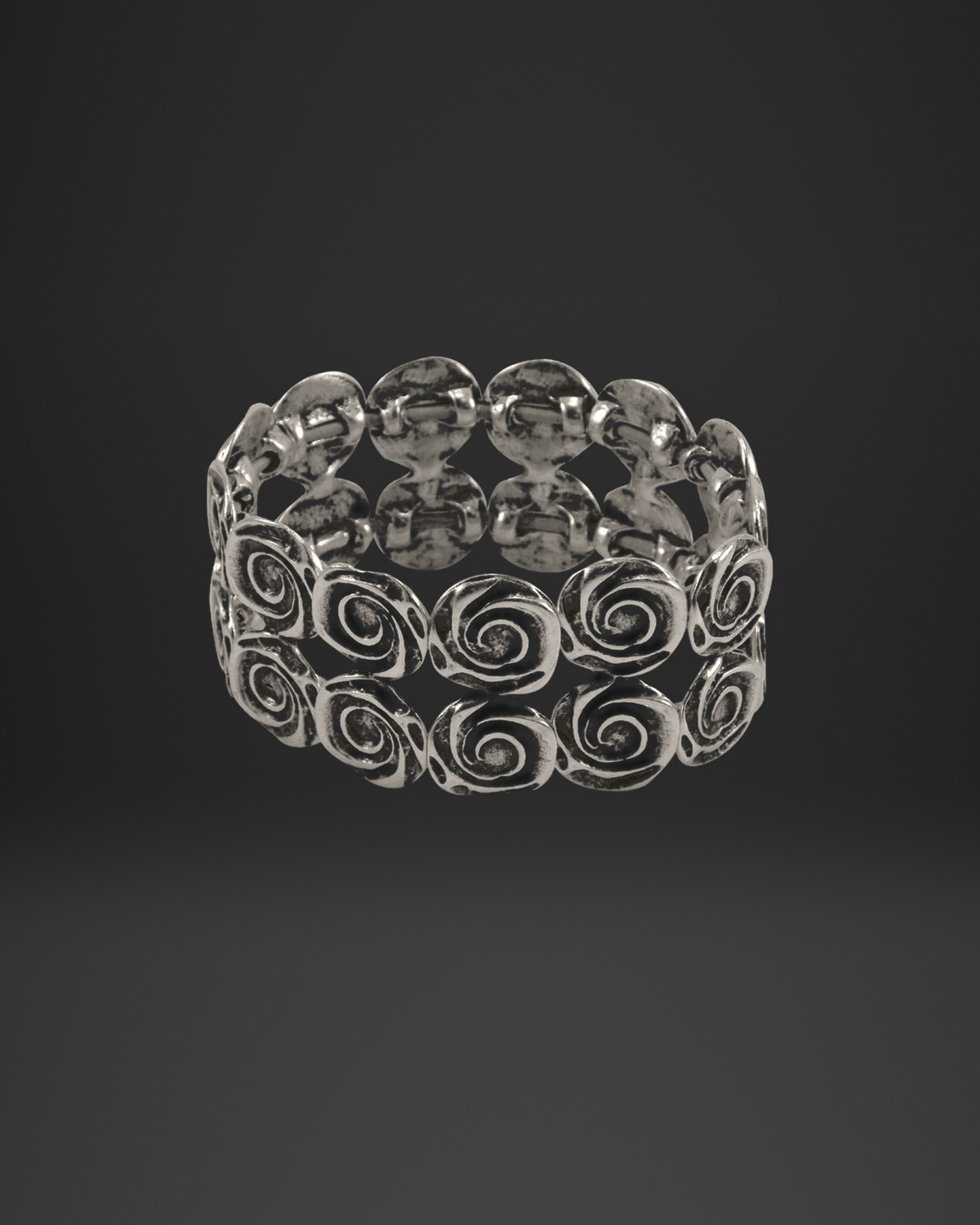 Spiral Rose Double Row Stretch Bracelet