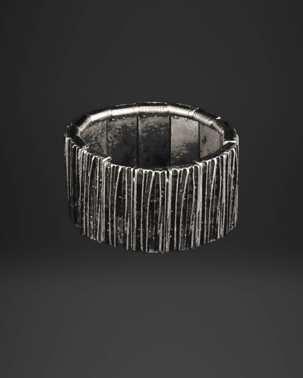 Bark Line Panel Stretch Bracelet