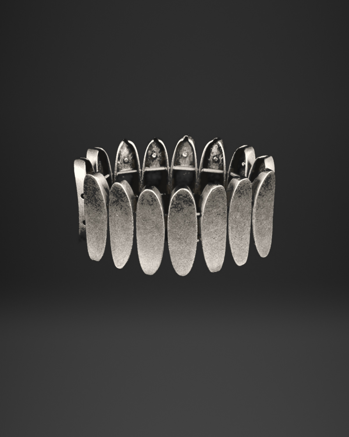 Domed Oval Plate Stretch Bracelet