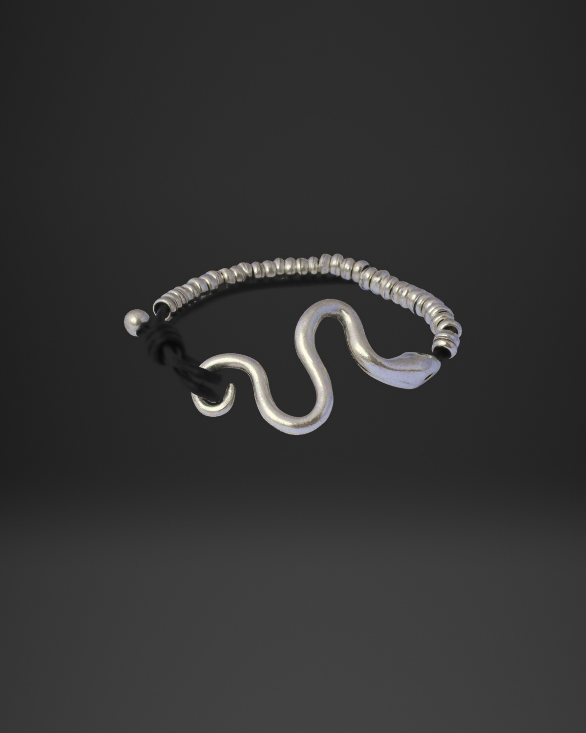 Serpentine Wave Hook Beaded Bracelet
