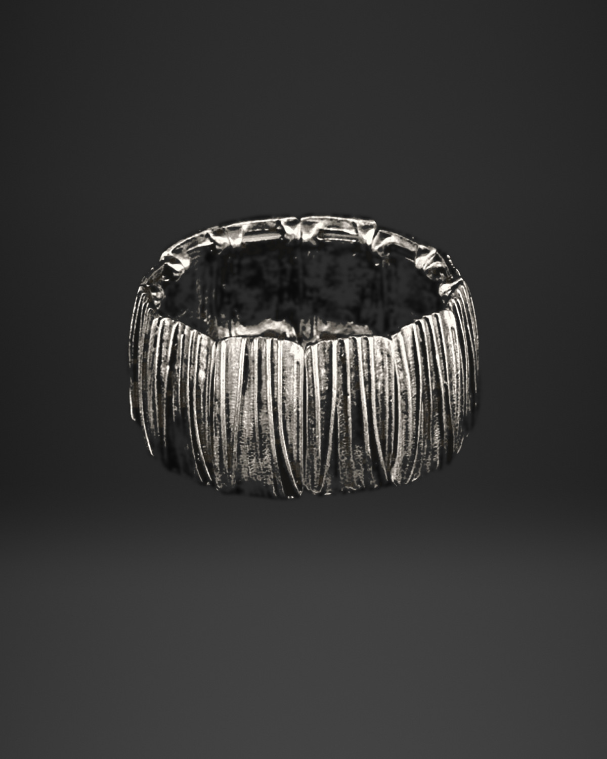 Bark Texture Tapered Stretch Bracelet