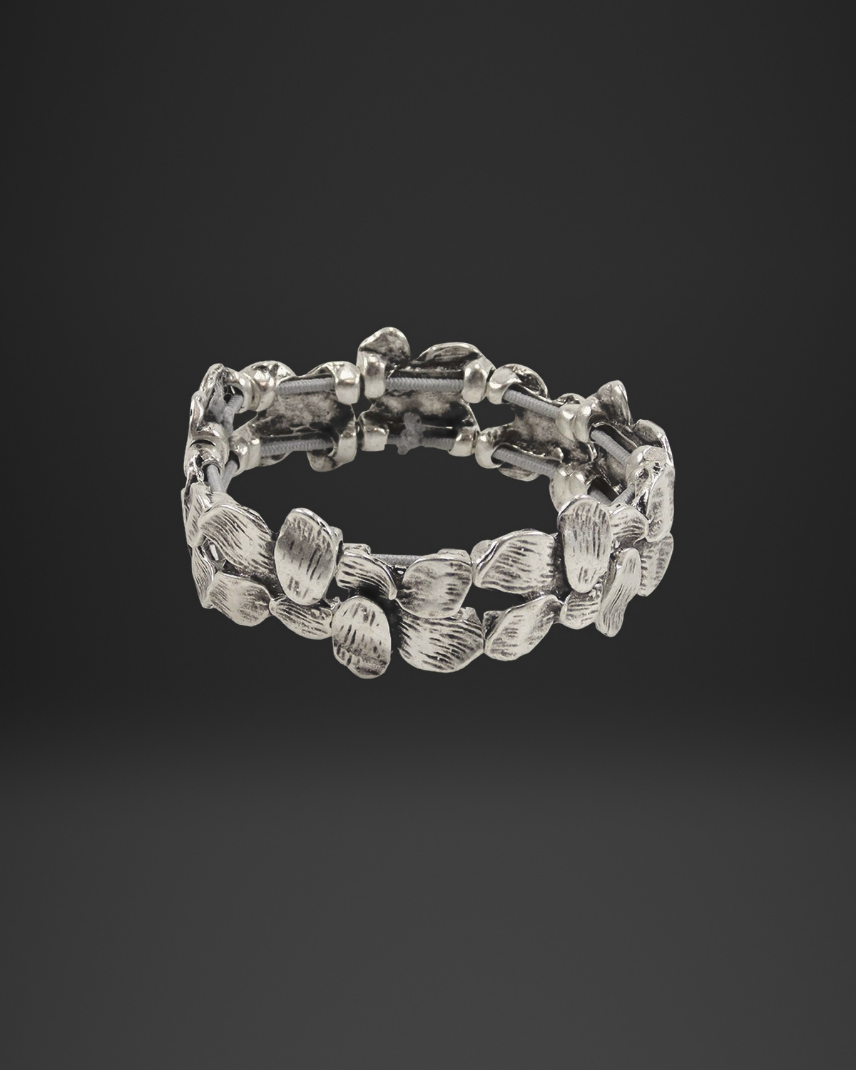 Textured Petal Cluster Stretch Bracelet