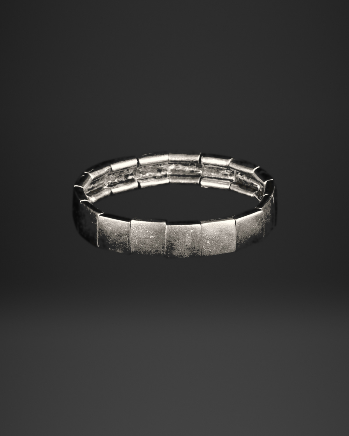 Slim Brushed Plate Stretch Bracelet
