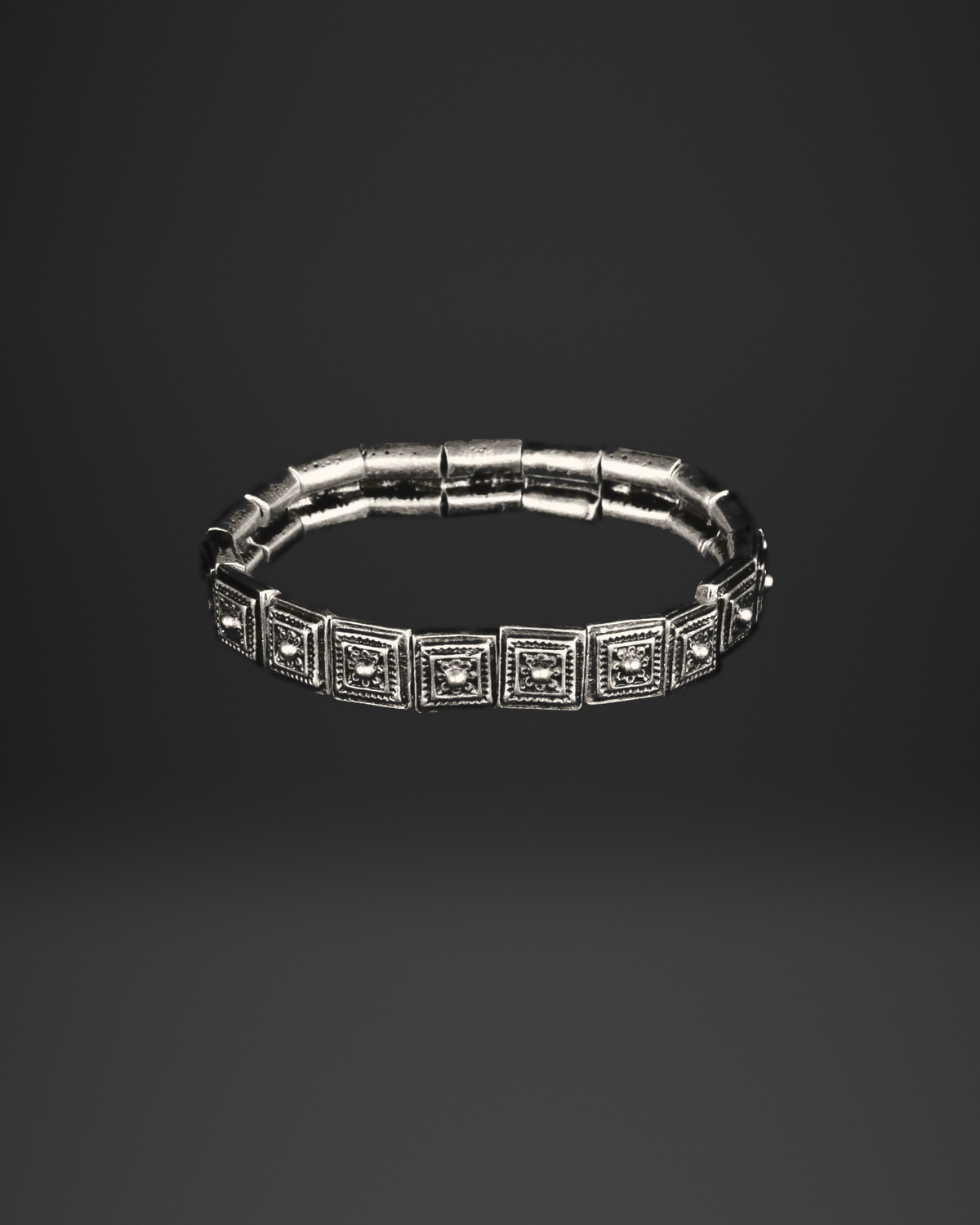 Filigree Square Plaque Stretch Bracelet