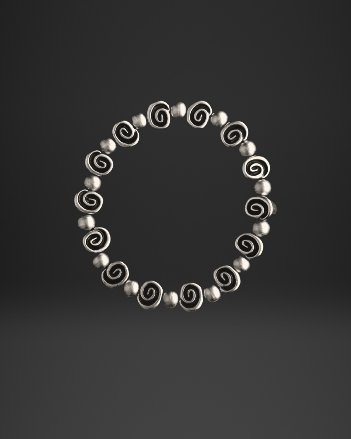 Spiral Swirl Bead Stretch Bracelet