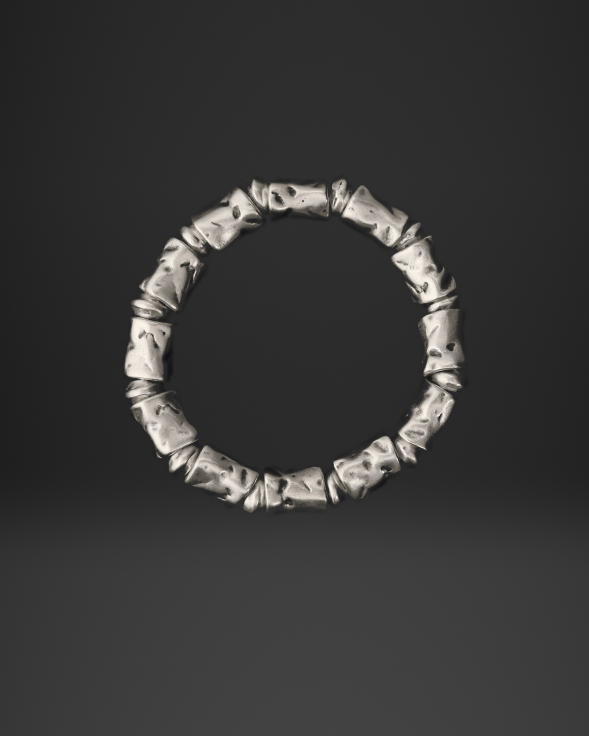 Hammered Tube Bead Stretch Bracelet