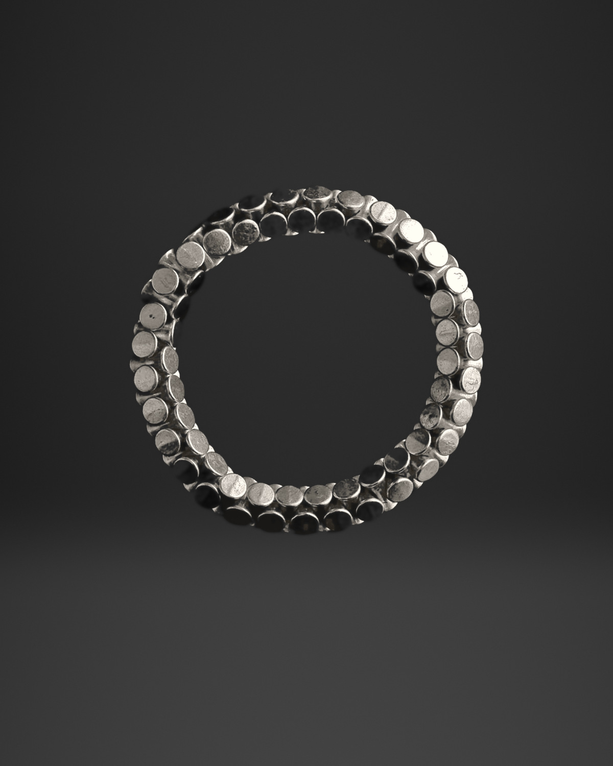 Double Row Disc Scale Stretch Bracelet