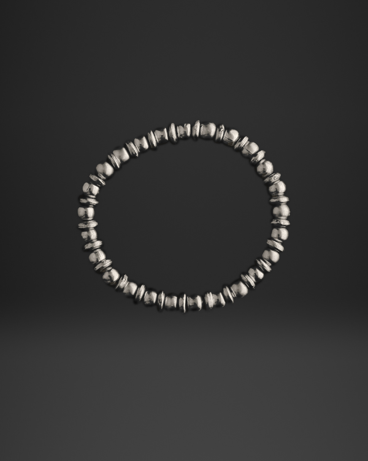 Mixed Heishi Nugget Stretch Bracelet