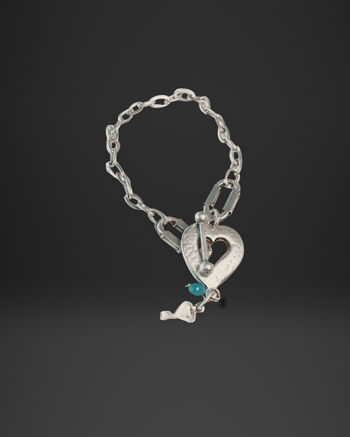 Open Heart Toggle Bird Charm Bracelet
