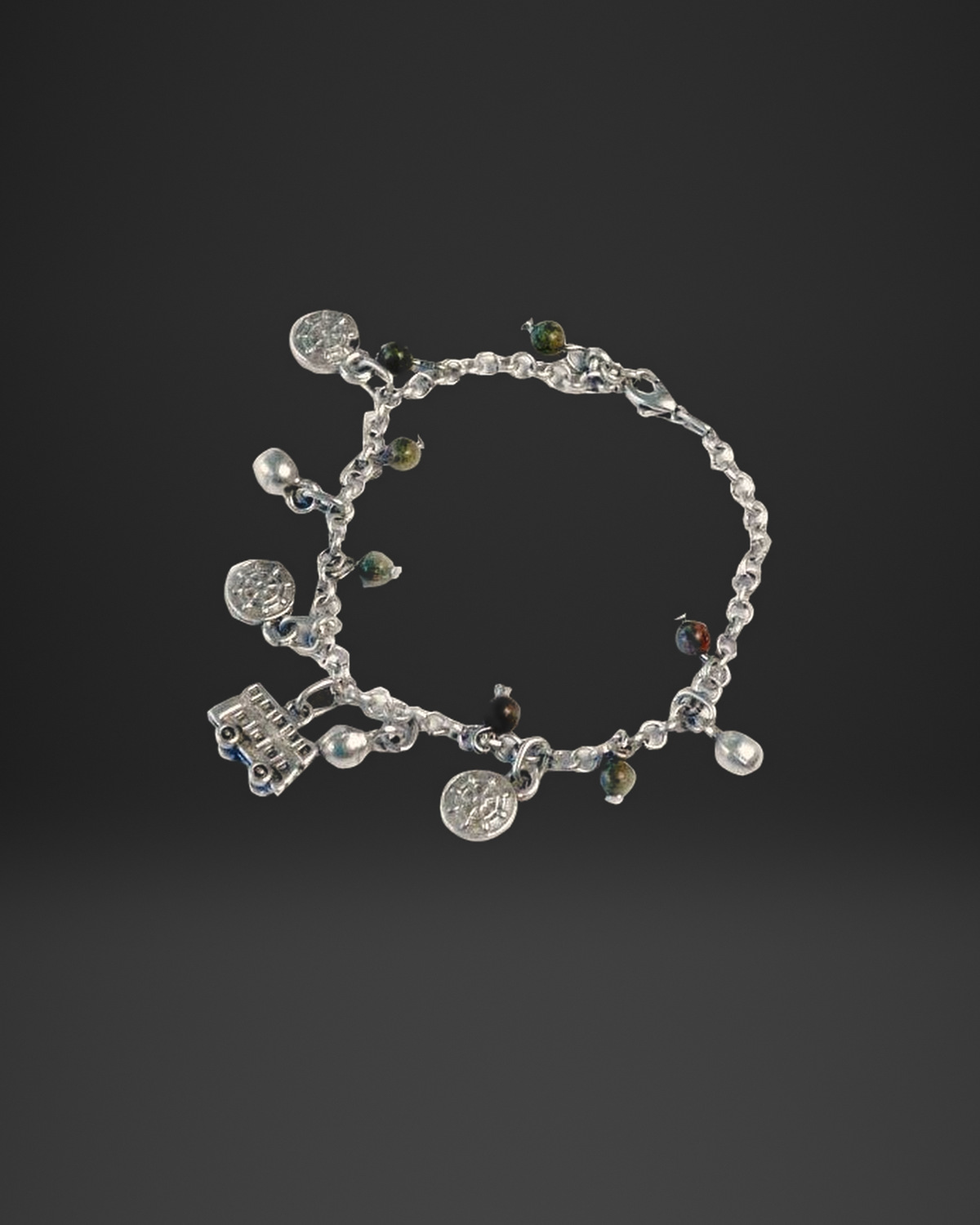 Coin and Bell Charm Bracelet