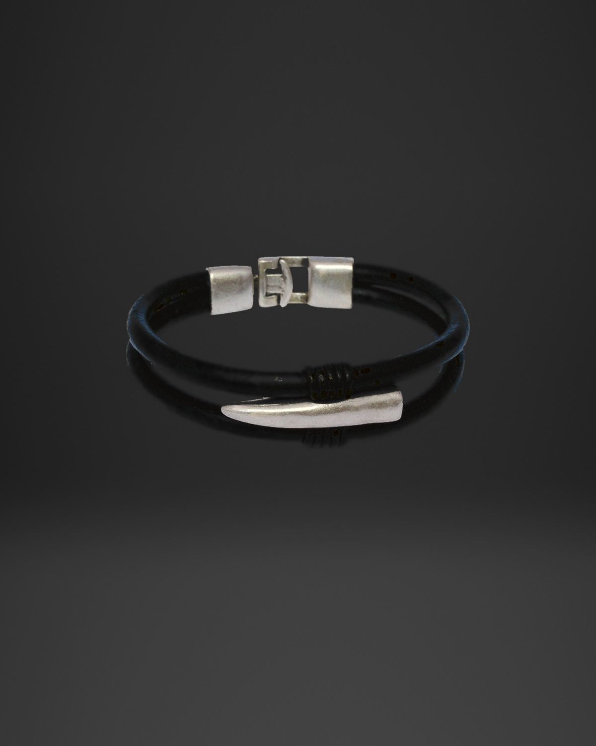 Horn Tip Double-Strand Leather Bracelet