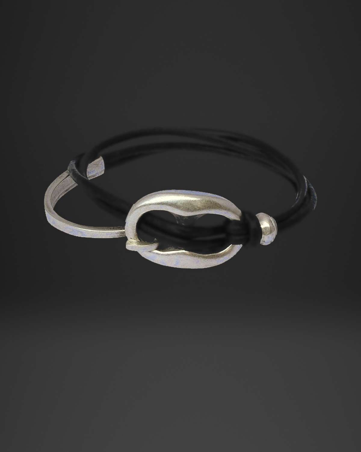 Loop Knot Half-Bangle Leather Bracelet