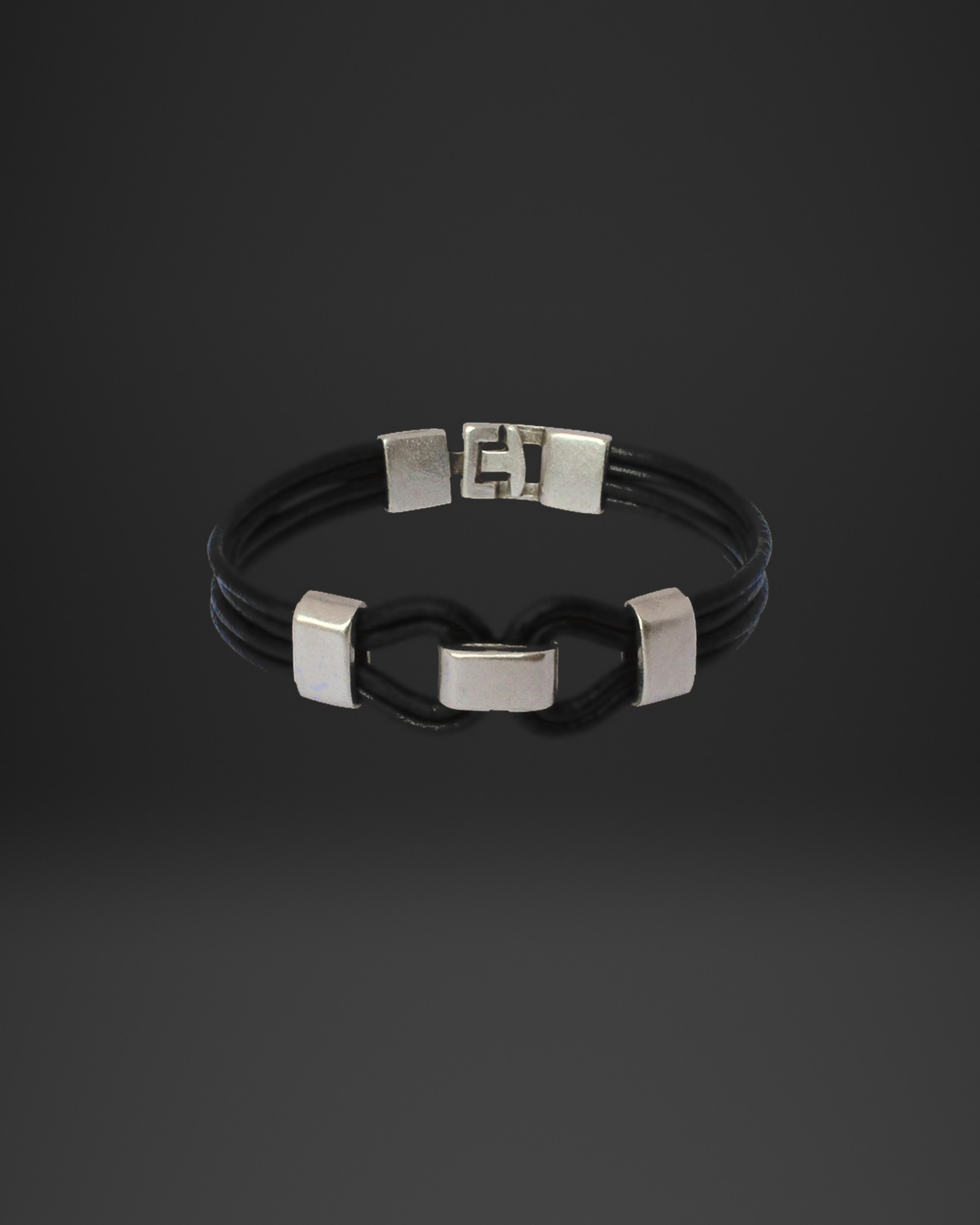 Infinity Loop Slider Multi-Strand Leather Bracelet