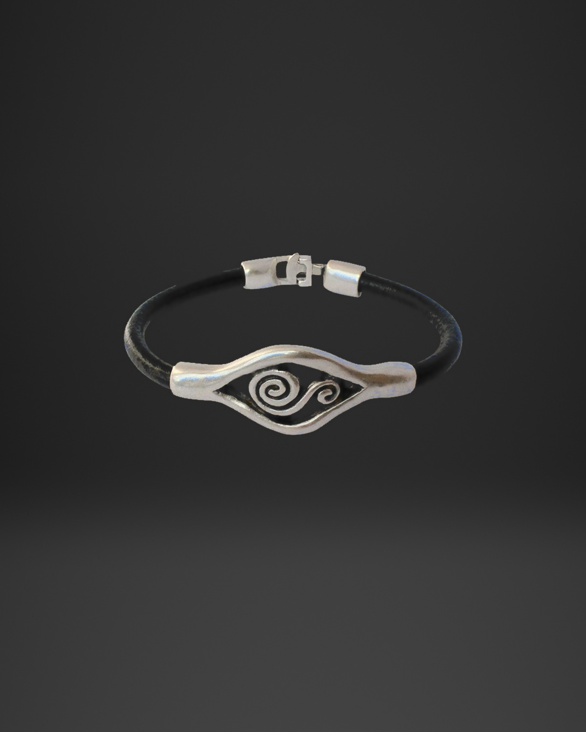 Spiral Eye Centerpiece Round Leather Bracelet