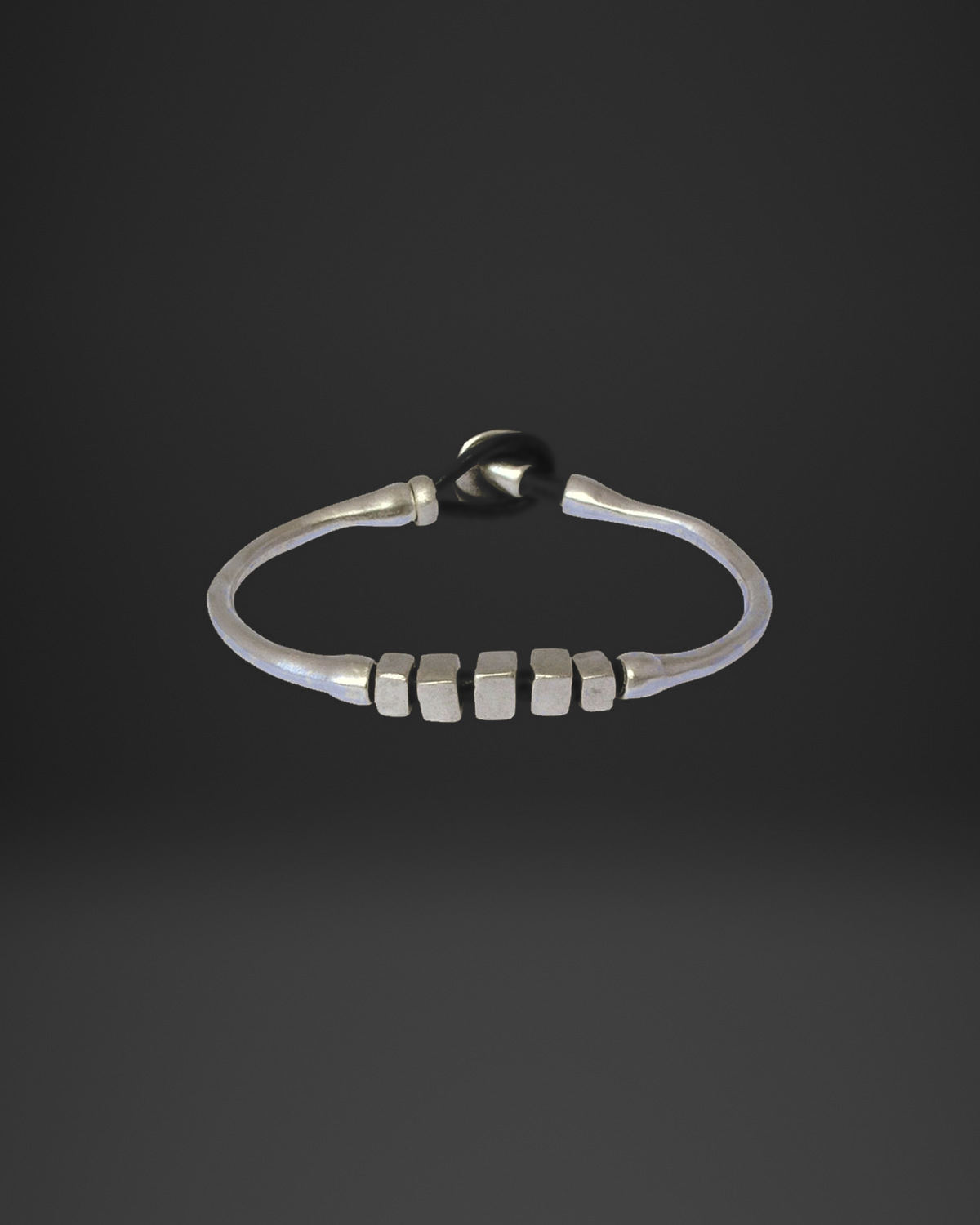 Cube Bead Organic Bangle Bracelet
