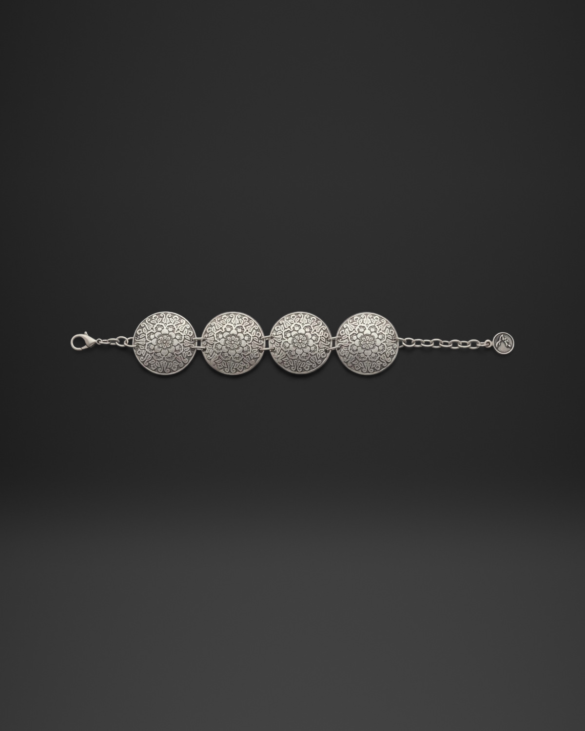 Floral Mandala Disc Link Bracelet