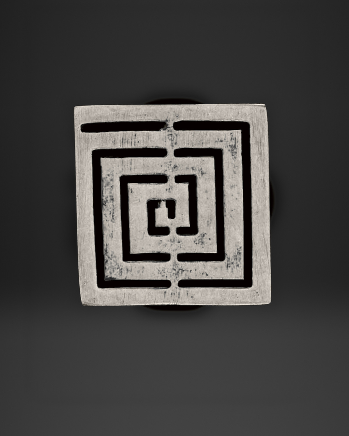 Nested Square Labyrinth Brooch